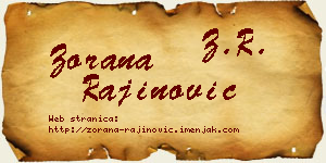 Zorana Rajinović vizit kartica